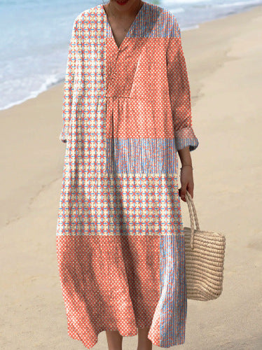 Printed Sleeve Long Skirt