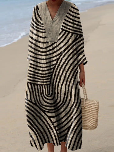 Printed Sleeve Long Skirt