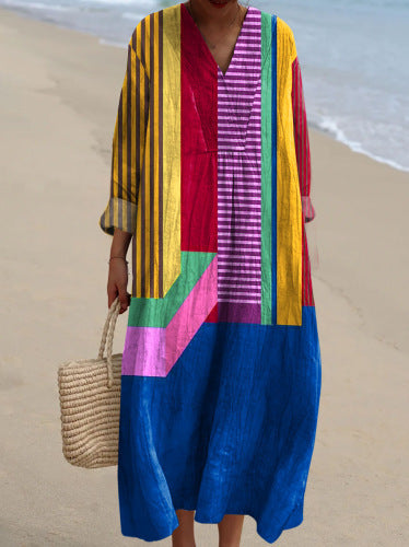 Printed Sleeve Long Skirt