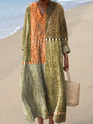 Printed Sleeve Long Skirt