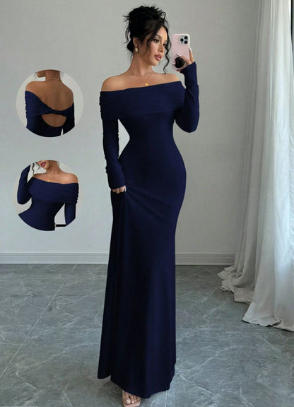 One-shoulder bag-style hip-length dress